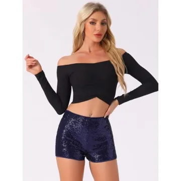 Allegra K Women's Sequin Shorts for a Night Out