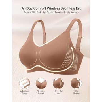 Vertvie Comfort Bra No Underwire Push Up Wireless Support