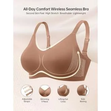 Vertvie Comfort Bra No Underwire Push Up Wireless Support