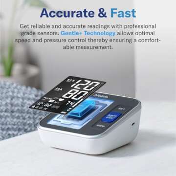 Alcedo Blood Pressure Monitor for Home Use, Automatic Digital BP Machine with Large Cuff for Upper A...