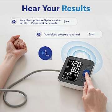 Alcedo Blood Pressure Monitor for Home Use, Automatic Digital BP Machine with Large Cuff for Upper Arm (Black Backlit Screen)