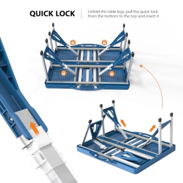 VINGLI 4 Ft Camping Picnic Table Set with 4 Seats
