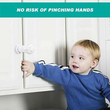 Cabinet Locks - Adoric Life Child Safety Locks 4 Pack - Baby Safety Cabinet Locks - Baby Proofing Ca...