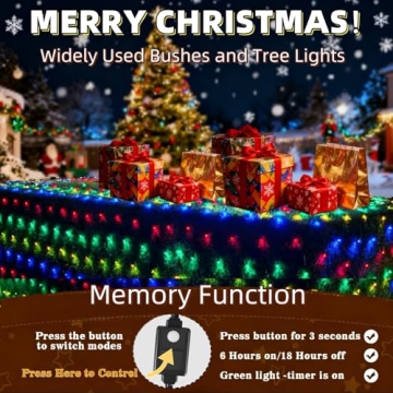 HYH Christmas Net Lights 360 LED Waterproof Multicolored Mesh Lights