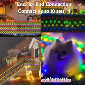 HYH Christmas Net Lights 360 LED Waterproof Multicolored Mesh Lights