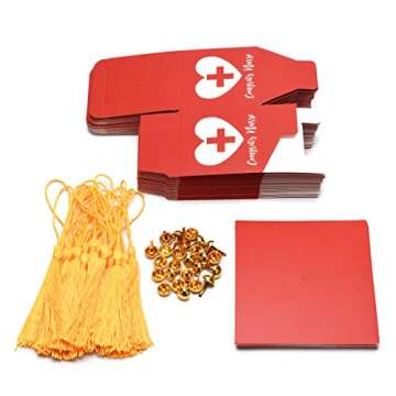 Congrats Nurse Box 24 Pcs Graduation Treat Box with Tissue 2.36" x 2.36" Cute Graduation Cap Shaped Party Box for Graduation Party Supplies