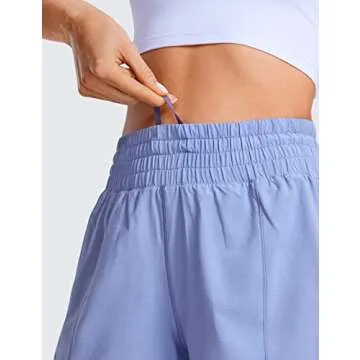 CRZ YOGA Women's High Waisted Running Shorts - Quick Dry