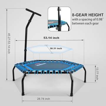 Professional 50" Fitness Trampoline for Fun Workouts