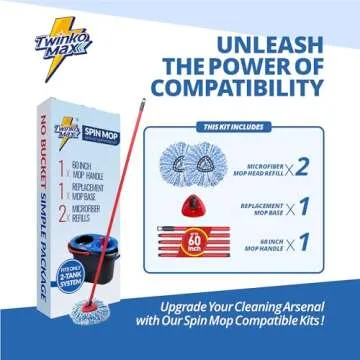 Twinko Max Spin Mop Replacement Kit for Ultimate Clean