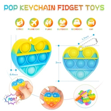 Mini Heart Pop Fidget Keychain | Fun Valentine's Day Gifts for Kids