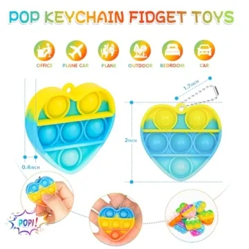 Mini Heart Pop Fidget Keychain | Fun Valentine's Day Gifts for Kids