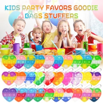 Mini Heart Pop Fidget Keychain | Fun Valentine's Day Gifts for Kids