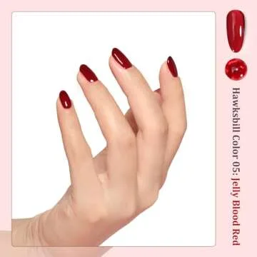 FZANEST Fall Gel Nail Polish Colors Set,Jelly Brown Gel Polish Nail Crystal Transparent Yellow Orange Blood Red Dark Wine Gel Polish Kit Manicure DIY Nail Art Home Salon for Women