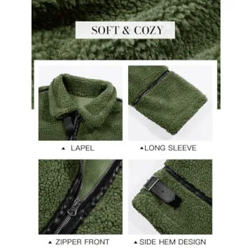 Tankaneo Women's Trendy Sherpa Faux Fur Jacket