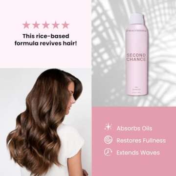 Beachwaver Second Chance Dry Shampoo - Oil-Absorbing Rice Formula for Fuller Roots and Longer Lasting Waves - Aerosol Dry Shampoo Spray - Vegan (5.4 Fl Oz)
