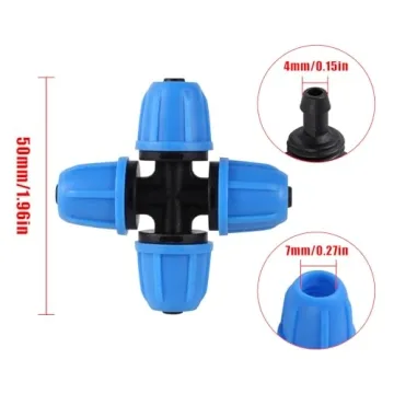 Durable 4 Way Drip Irrigation Connectors for Easy Setup