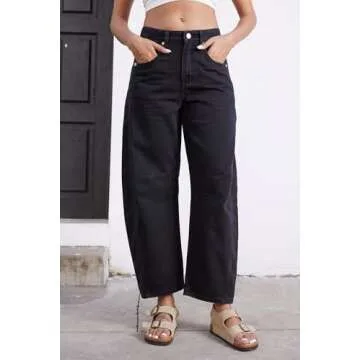 GREAIDEA Stylish Women's Mid Rise Barrel Jeans in Denim