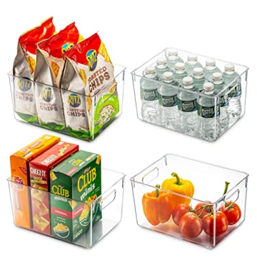 Durable BPA-Free Clear Pantry Organizer Bins 4-Pack