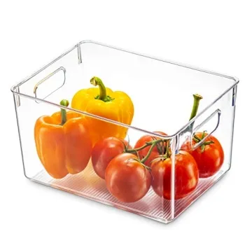 Durable BPA-Free Clear Pantry Organizer Bins 4-Pack