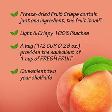 Brothers-ALL-Natural Fruit Crisps, Yellow Peach, 0.28-Ounce Bags (Pack of 24)