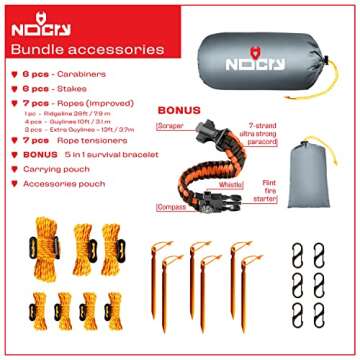 Rain Fly 12x10 Lightweight Survival Camping Tarp; 100% Waterproof; Versatile Backpacking Tarp or Ham...