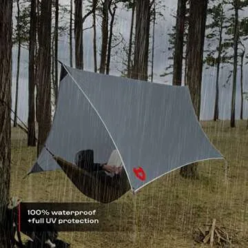 Rain Fly 12x10 Lightweight Survival Tarp for Camping