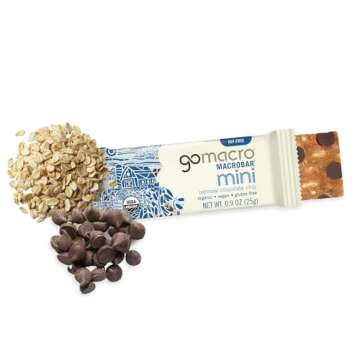 GoMacro MacroBar Mini Organic Vegan Snack Bars - Oatmeal Chocolate Chip (0.90 Ounce Bars, 24 Count)