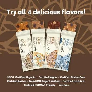 GoMacro MacroBar Mini Organic Vegan Snack Bars - Oatmeal Chocolate Chip (0.90 Ounce Bars, 24 Count)
