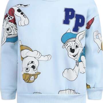 Paw Patrol Marshall, Rubble and Chase Boys 2 Piece Sweatshirt and Pant Sets for Toddlers and Little Kids