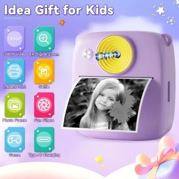 Instant Print Kids Camera - Fun 1080P Digital Photography