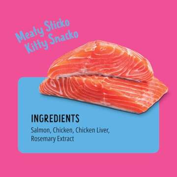 Bonkers Purrpops, Freeze Dried Salmon Flavored Lollipop Cat Treats, Cat Treats, Treats for Training, for All Breeds and Ages, Food Topper (4 Pieces)