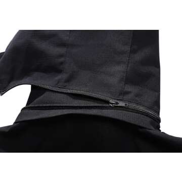 DECKTIN Women's Waterproof Raincoat Lightweight Rain Jacket Detachable Hood Travel Outdoor Black L