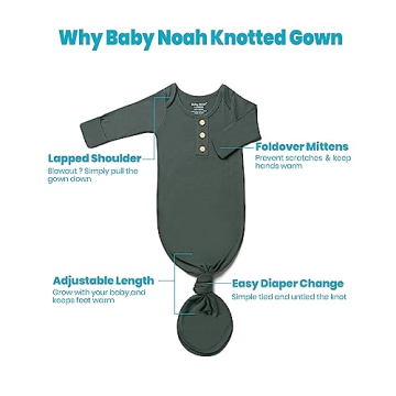 Baby Noah Knotted Gown Set with Hat for Newborns