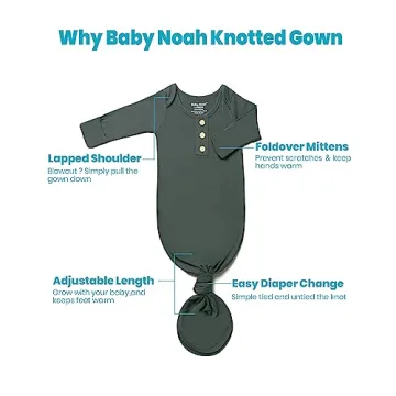 Baby Noah Knotted Gown Set with Hat for Newborns