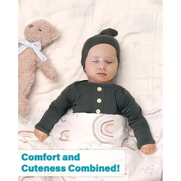 Baby Noah Knotted Gown Set with Hat for Newborns