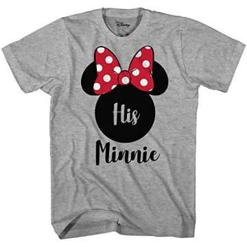 Disney His Minnie Couples Valentines Adult Funny Disneyland Graphic T-Shirt