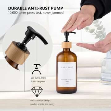 Stylish Amber Glass Soap Dispenser Set for Home Use