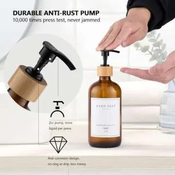 Stylish Amber Glass Soap Dispenser Set for Home Use