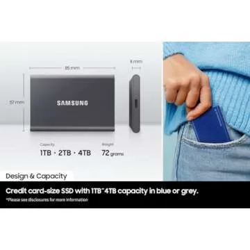 Samsung T7 Portable SSD - 1 TB High-Speed External Storage