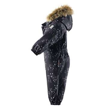 Reima Kids' Lappi Winter One-Piece Overall Snowsuit Insulated Outerwear 510360F9996098, Black, 3T