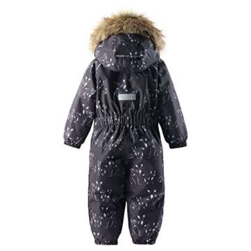 Reima Kids' Lappi Winter One-Piece Overall Snowsuit Insulated Outerwear 510360F9996098, Black, 3T