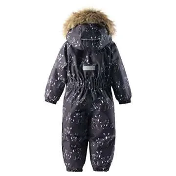 Reima Kids' Lappi Winter One-Piece Overall Snowsuit Insulated Outerwear 510360F9996098, Black, 3T
