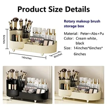 DASITON 360° Rotating Makeup Brush Holder for Your Vanity