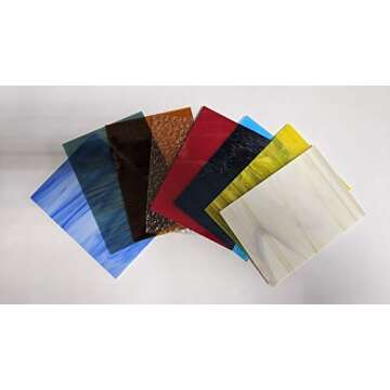 Stained Glass Variety Pack - Unique 8 Sheets of Colorful Art