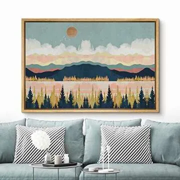 SIGNFORD Framed Canvas Home Artwork Decoration Abstract Mountain Nature Scenery Canvas Wall Art Wood...