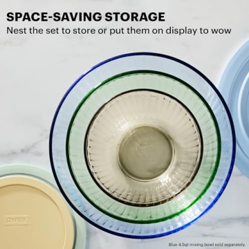 Stylish Pyrex Colors Mixing Bowls with Lids Set