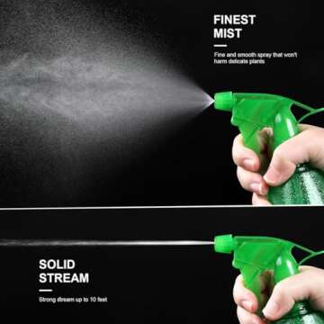 Bealee Spray Bottles 3-Pack, 16 Oz, Mist & Stream, Plastic Water Spray Bottle for Hair, Essential Oi...