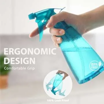 Bealee Multicolor Spray Bottles 3-Pack, 16 Oz, Leakproof