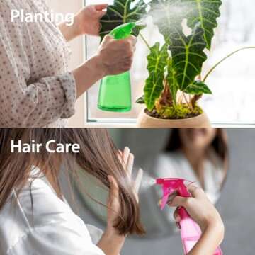 Bealee Spray Bottles 3-Pack, 16 Oz, Mist & Stream, Plastic Water Spray Bottle for Hair, Essential Oils, Plants, Cleaning Solutions, BBQ, Cat Dog Correction Behavior - Leak Proof - Empty Spray Bottles