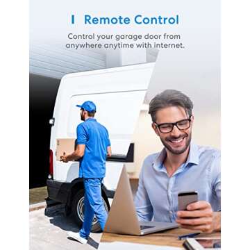 meross Smart Garage Door Opener Remote, Compatible with Apple HomeKit, Amazon Alexa, Google Assistant, SmartThings, Multiple Notification Modes, No Hub Needed